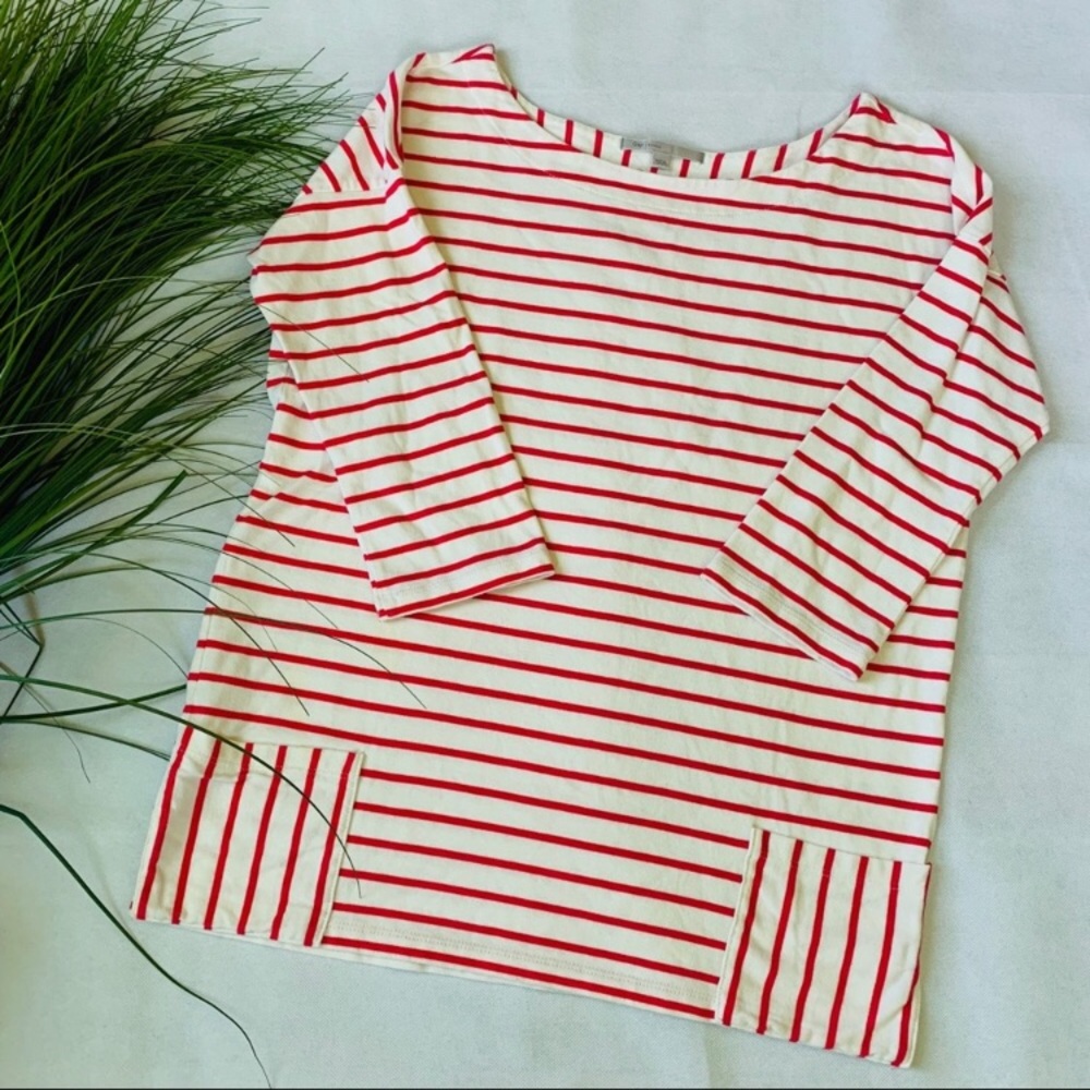 Gap 3/4 Sleeve Stripe Top